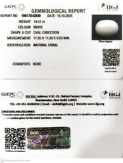 14.51/CT White Coral with Govt. Lab Certified (1500)